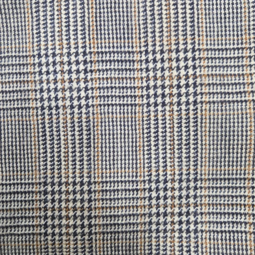 Halston Gray Tan Glen Check Wool Plaid Tailored Straight A-Line Skirt Size 10